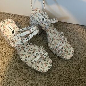 Floral Chunky Heels